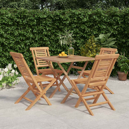5 Piece Garden Dining Set Solid Wood Teak