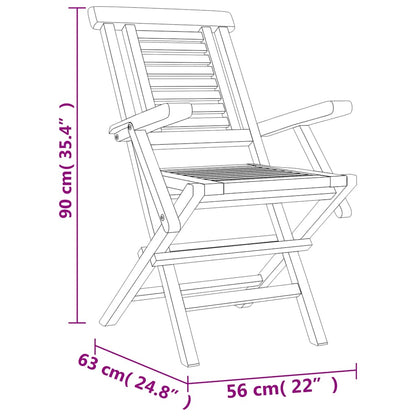 5 Piece Garden Dining Set Solid Wood Teak