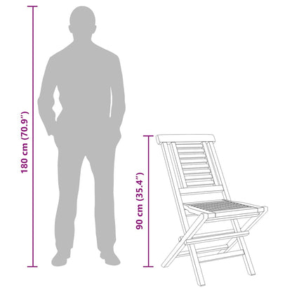 Folding Garden Chair | Set of 6 | Teak wood | Solid teak wood | Standard