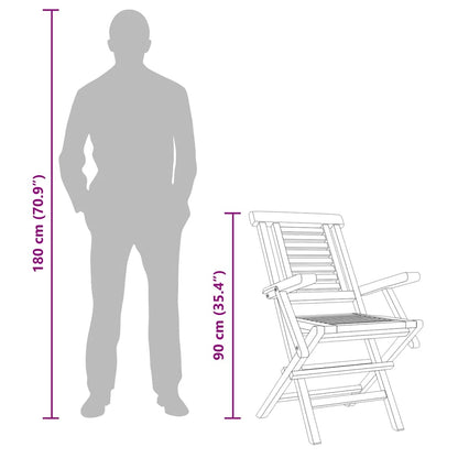 Folding Garden Chair | Set of 6 | Teak | Solid teak wood | Standard
