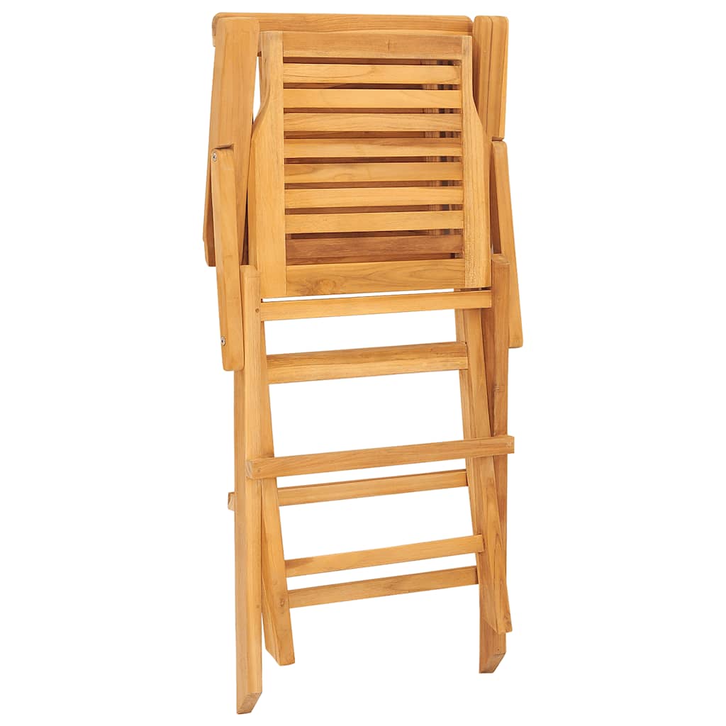 Folding Garden Chair | Set of 8 | Natural Teak | Solid Teak Wood | Medium