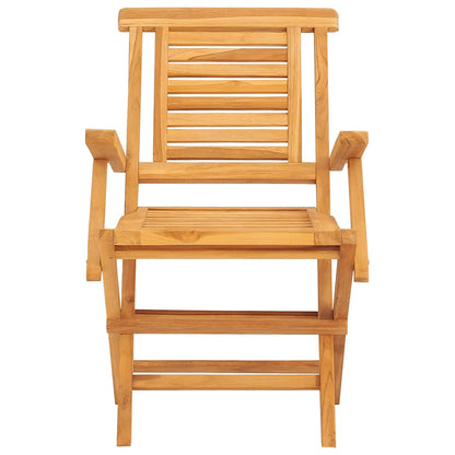Folding Garden Chair | Set of 8 | Natural Teak | Solid Teak Wood | Medium