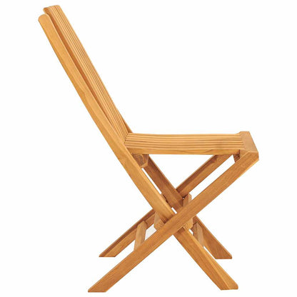 Folding Garden Chair | Set of 4 | Natural Wood | Solid teak wood | Medium