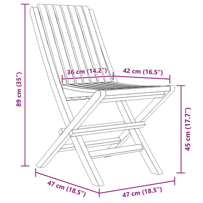 Folding Garden Chair | Set of 8 | Teak | Solid teak wood | Standard