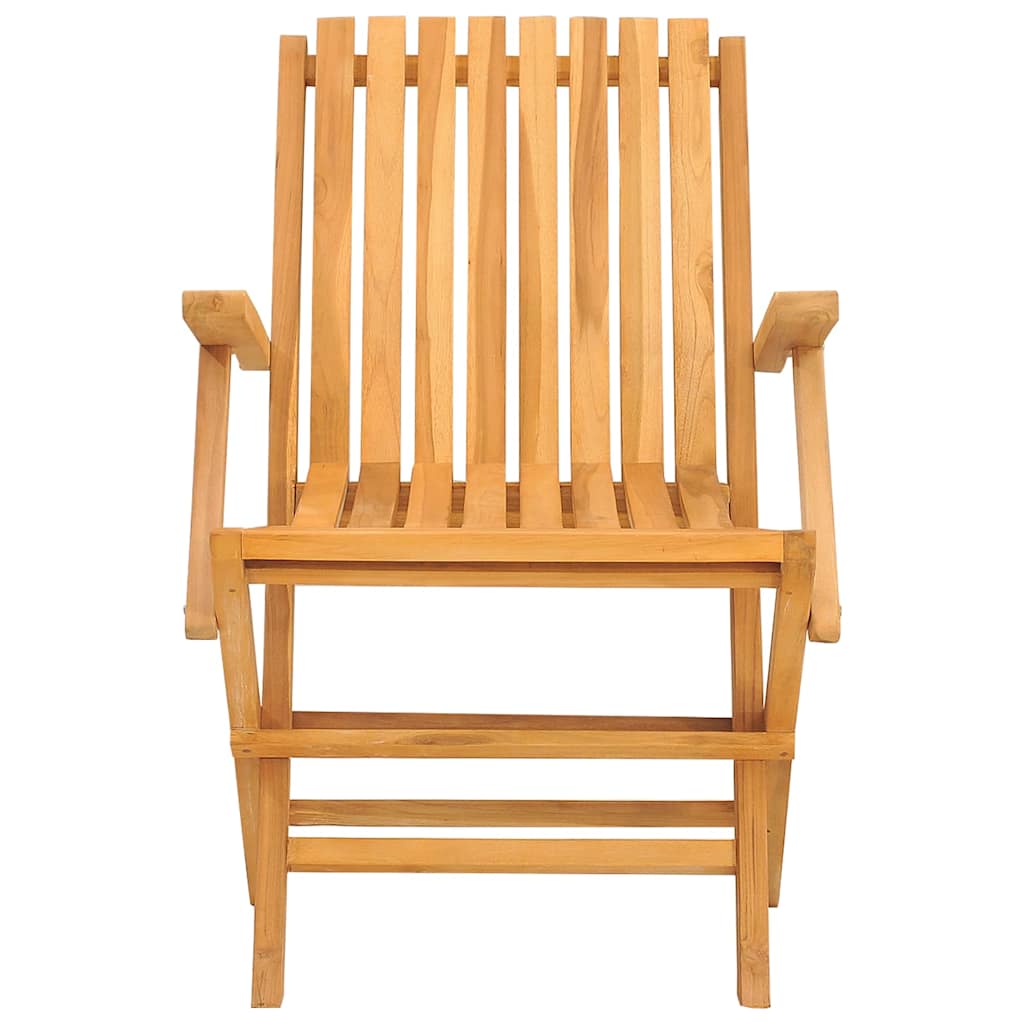 Folding Garden Chair | Set of 4 | Natural Teak | Solid Teak Wood