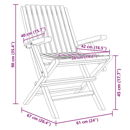Folding Chairs 4 pcs 61x67x90 cm Solid Wood Teak