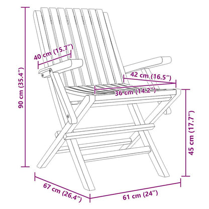 Folding Chairs 4 pcs 61x67x90 cm Solid Wood Teak