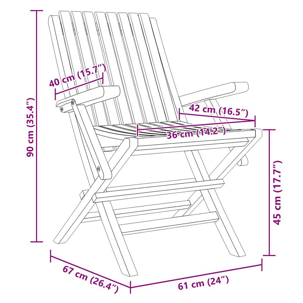 Folding Chairs 6 pcs 61x67x90 cm Solid Wood Teak