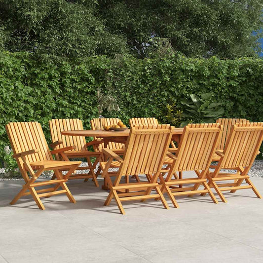Folding Garden Chair | Set of 8 | Teak | Solid teak wood | Standard