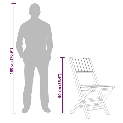 Folding Garden Chair | Set of 4 | Natural Teak | Solid Teak Wood | Medium