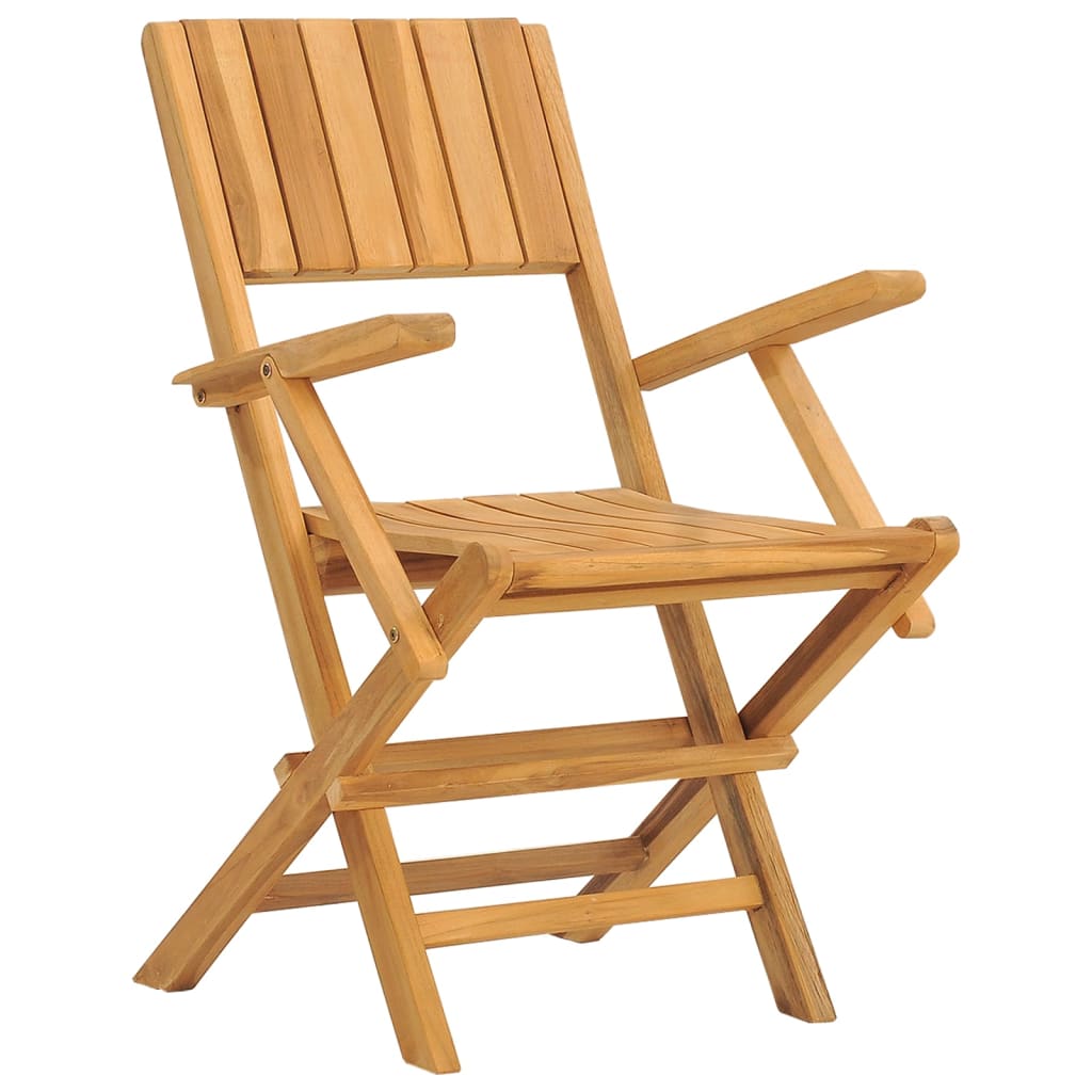Folding Garden Chair | Set of 4 | Natural Teak | Solid teak wood