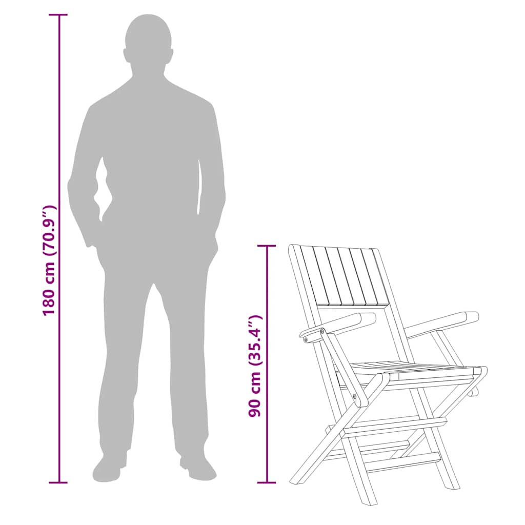 Folding Chairs 4 pcs 55x61x90 cm Solid Wood Teak