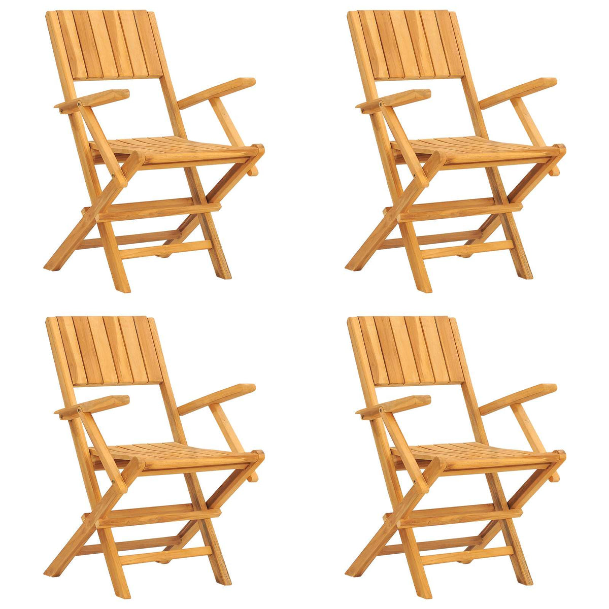 Folding Chairs 4 pcs 55x61x90 cm Solid Wood Teak