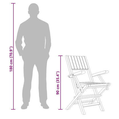Folding Garden Chair | Set of 8 | Teak | Solid teak wood | Standard