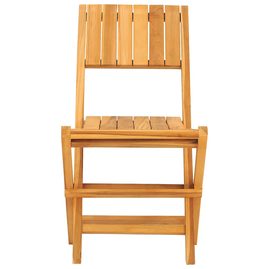 Folding Garden Chair | Set of 4 | Teak Brown | Solid Teak Wood | Standard