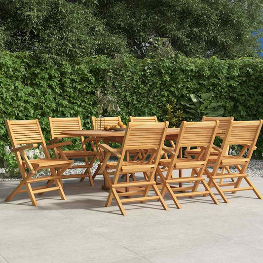 Folding Garden Chair | Set of 8 | Teak