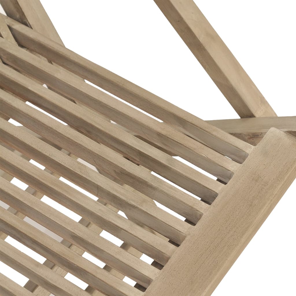 Folding Garden Chair | Set of 4 | Grey | Solid teak wood | Standard