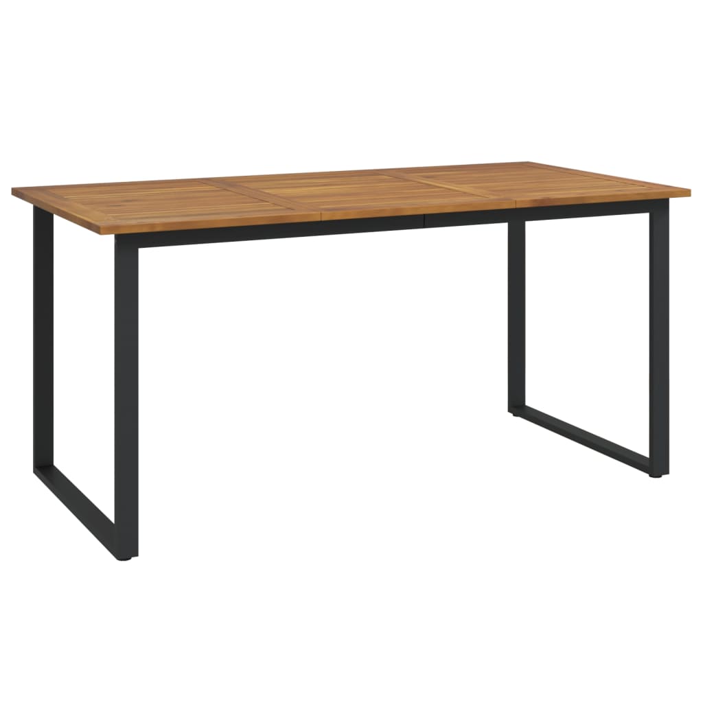 5 Piece Garden Dining Set Solid Wood Acacia and Metal