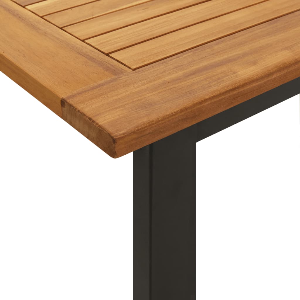 7 Piece Garden Dining Set Solid Wood Acacia and Metal