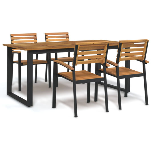 Garden Dining Set | Brown and black