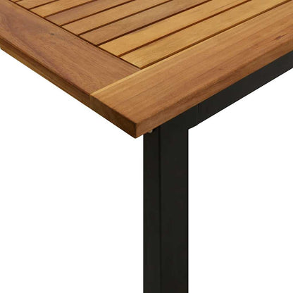 9 Piece Garden Dining Set Solid Wood Acacia and Metal