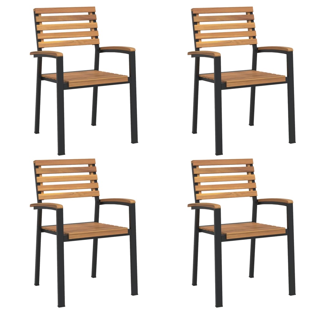 Garden Dining Set | Natural Wood and Black