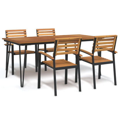Garden Dining Set | Natural Wood and Black