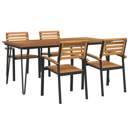 Garden Dining Set | Natural Wood and Black