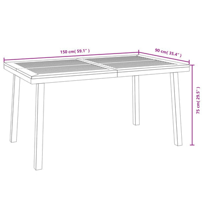 5 Piece Garden Dining Set Solid Wood Acacia and Metal