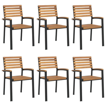 7 Piece Garden Dining Set Solid Wood Acacia and Metal