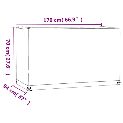 Garden Furniture Covers 2 pcs 8 Eyelets 170x94x70 cm Rectangular