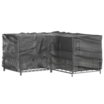 L-Shaped Garden Furniture Covers 2 pcs 16 Eyelets 215x215x90 cm
