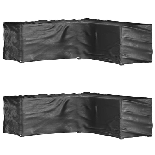 L-Shaped Garden Furniture Covers 2 pcs 16 Eyelets 285x285x90 cm