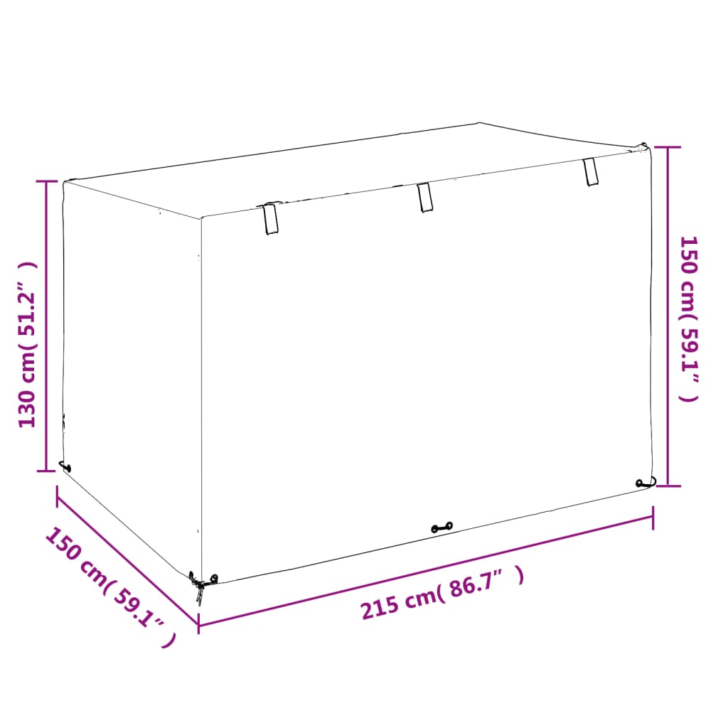 Swing Bench Covers 2 pcs 12 Eyelets 215x150x130/150 cm Polyethylene