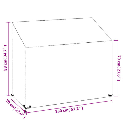Garden Bench Covers 2 pcs 8 Eyelets 130x70x70/88 cm Polyethylene
