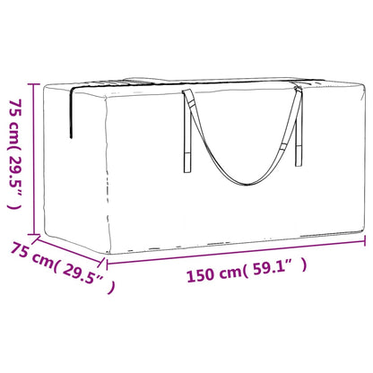 Garden Cushion Storage Bags 2 pcs Black 150x75x75 cm Polyethylene