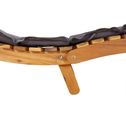 Sun Lounger | Set of 2 | Dark Grey | Solid acacia wood | Regular