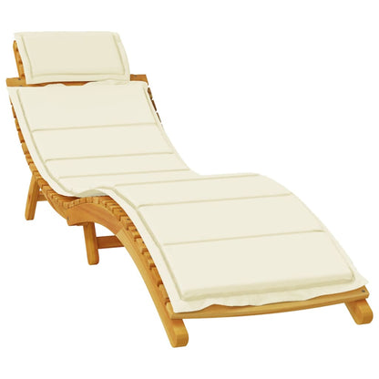 Sun Lounger | Set of 2 | Cream | Solid acacia wood | Adult Size