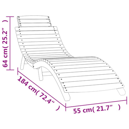 Sun Lounger | Set of 2 | Cream | Solid acacia wood | Adult Size