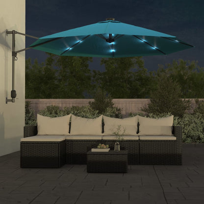 Garden Parasol | Sea blue | Polyester, Powder-Coated Aluminium | Large