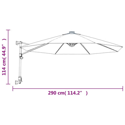 Garden Parasol | Sea blue | Polyester, Powder-Coated Aluminium | Large
