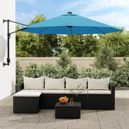 Garden Parasol | Sea blue | Polyester, Powder-Coated Aluminium | Large