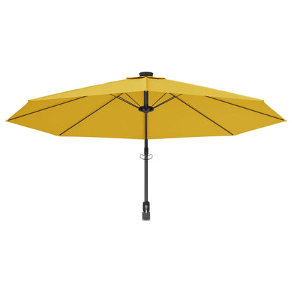 Wall-mounted Parasol with LEDs Yellow 290cm