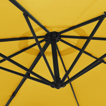Wall-mounted Parasol with LEDs Yellow 290cm