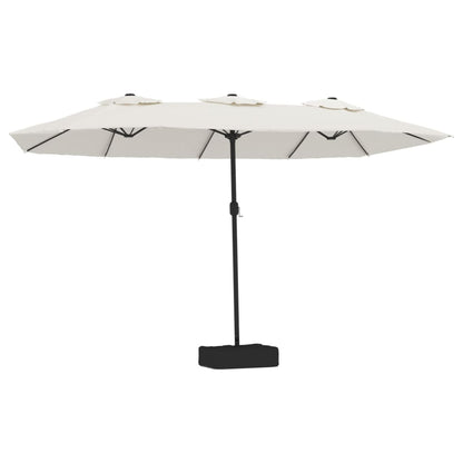 Garden Parasol | Sand white, Dark grey | Polyester, Powder-Coated Iron