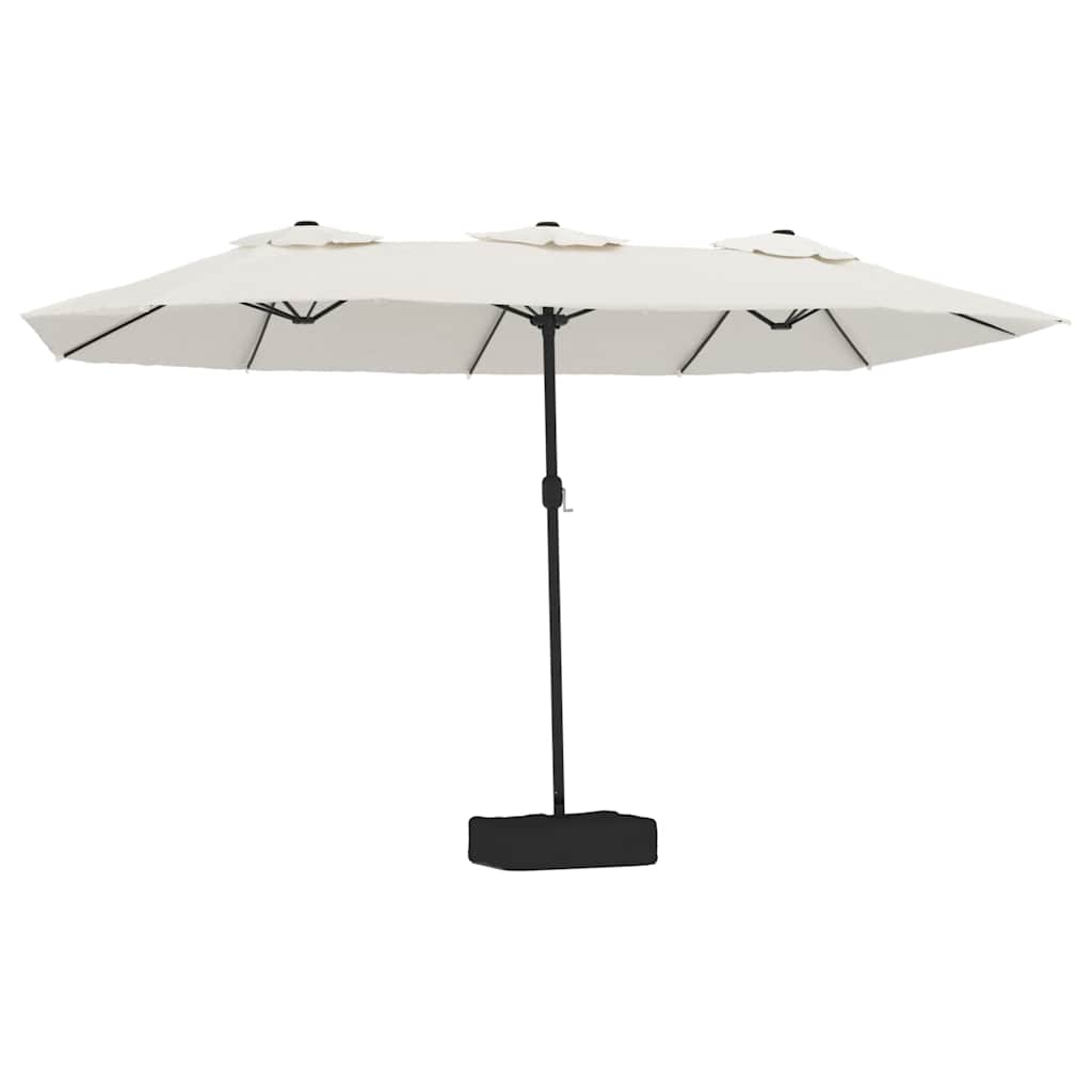 Double-Head Parasol Sand White 449x265 cm