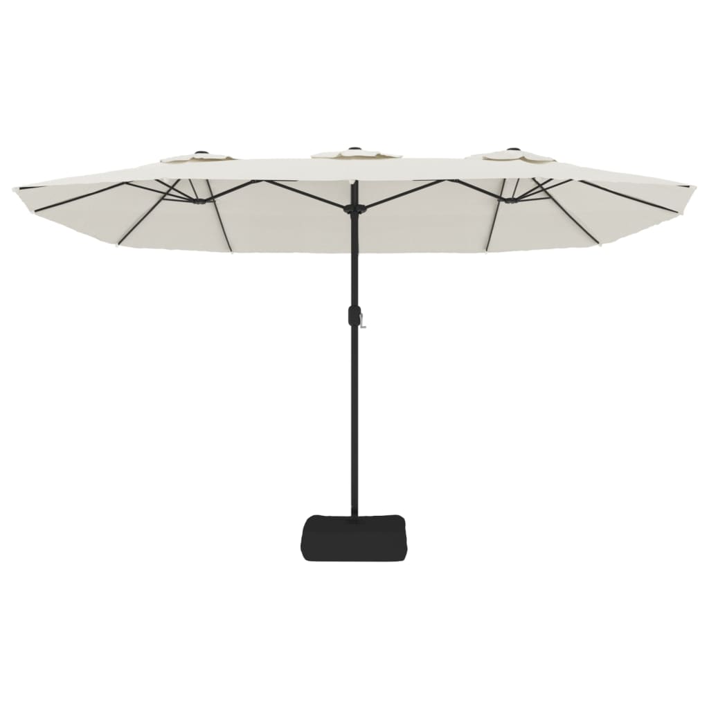 Garden Parasol | Sand white, Dark grey | Polyester, Powder-Coated Iron
