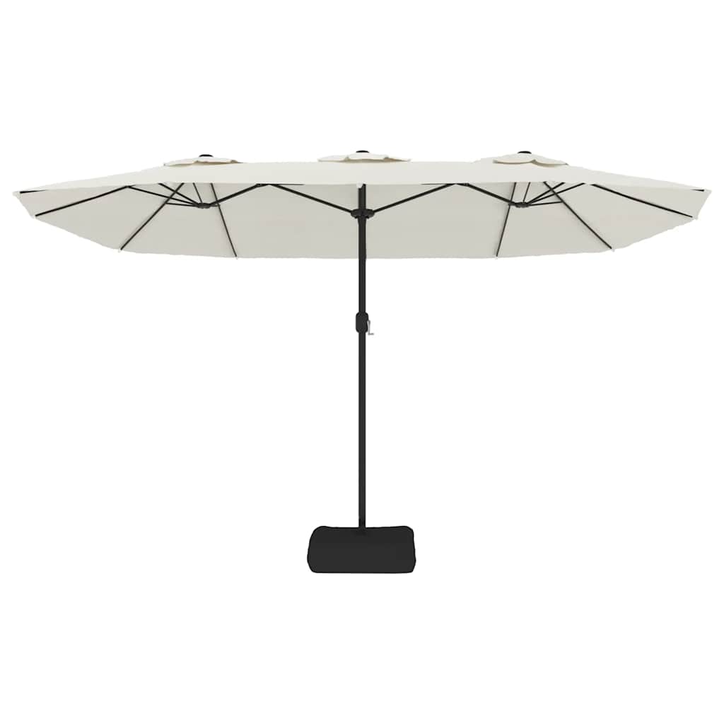 Double-Head Parasol Sand White 449x265 cm