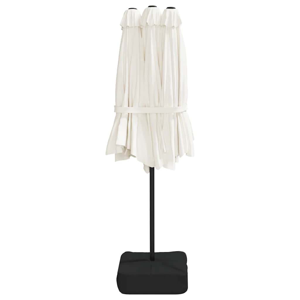 Double-Head Parasol Sand White 449x265 cm