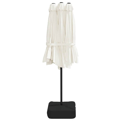 Double-Head Parasol Sand White 449x265 cm